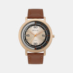 Men Quartz Rose Gold Dial Analog Leather Watch TW063HG00T
