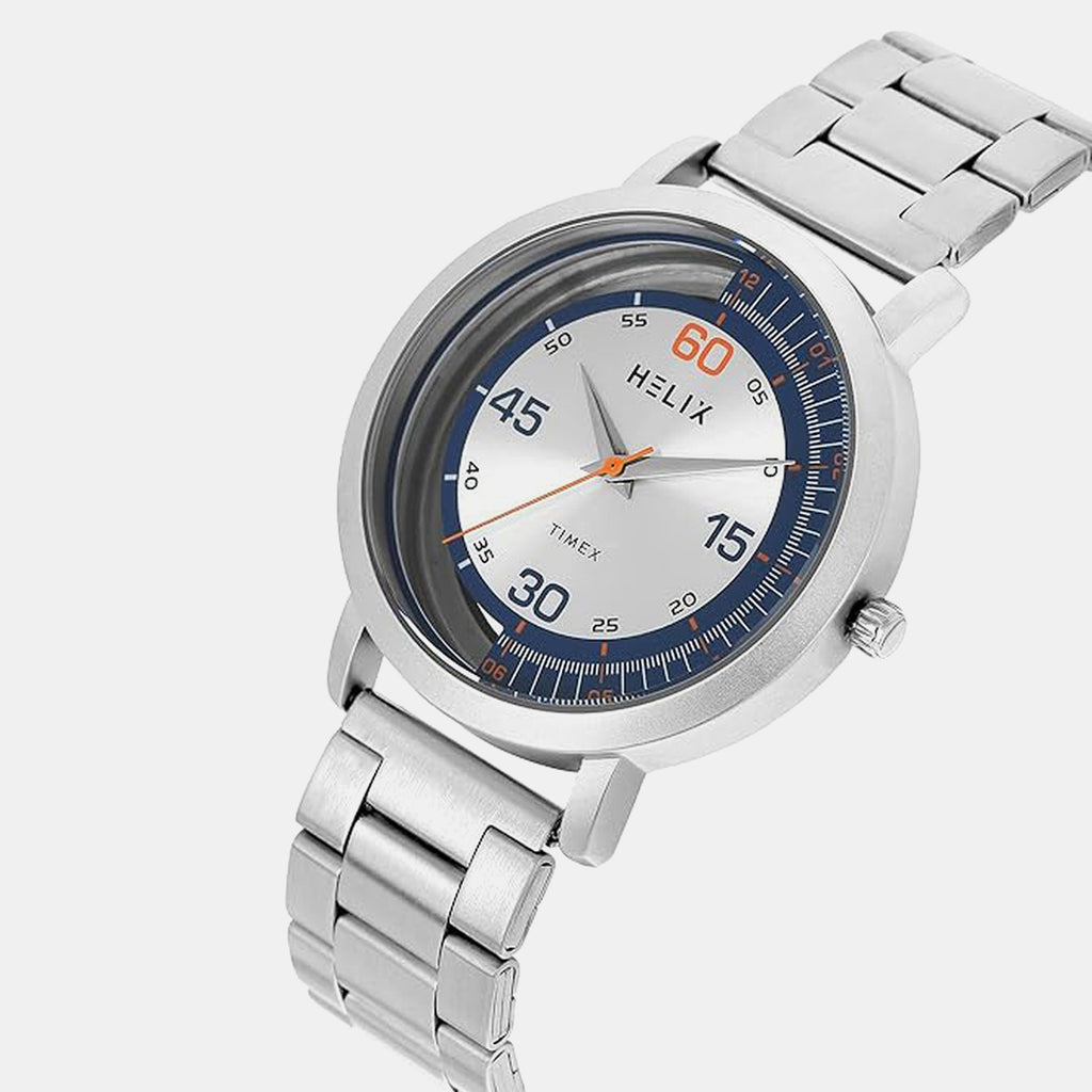 Men Quartz Silver Dial Analog Stainless Steel Watch TW063HG01T