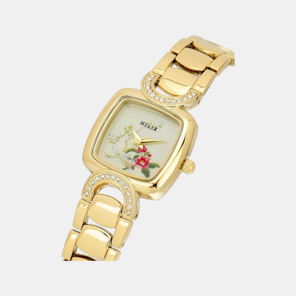 Women Quartz Champagne Dial Analog Stainless Steel Watch TW063HL01T
