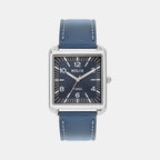 Men Quartz Blue Dial Analog Leather Watch TW064HG01T