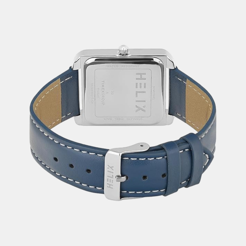 Men Quartz Blue Dial Analog Leather Watch TW064HG01T