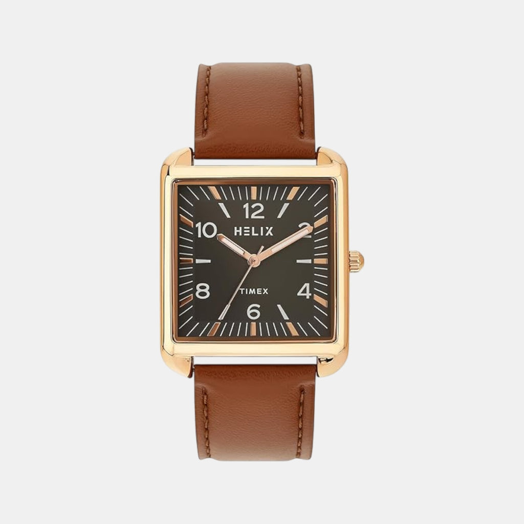Men Quartz Grey Dial Analog Leather Watch TW064HG02T