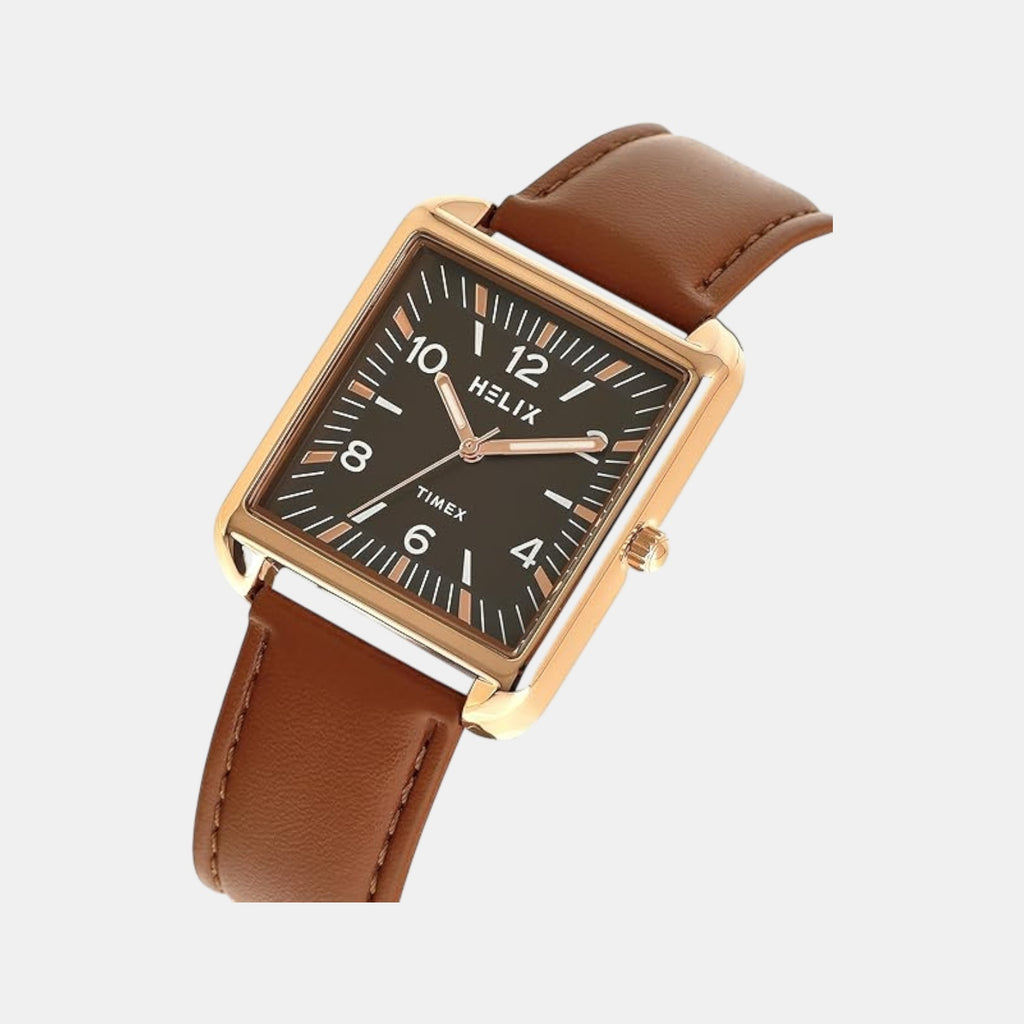 Men Quartz Grey Dial Analog Leather Watch TW064HG02T