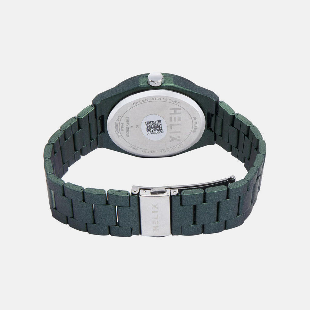 Men Quartz Green Dial Analog Stainless Steel Watch TW066HG03T