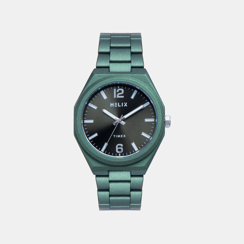 Men Quartz Green Dial Analog Stainless Steel Watch TW066HG03T