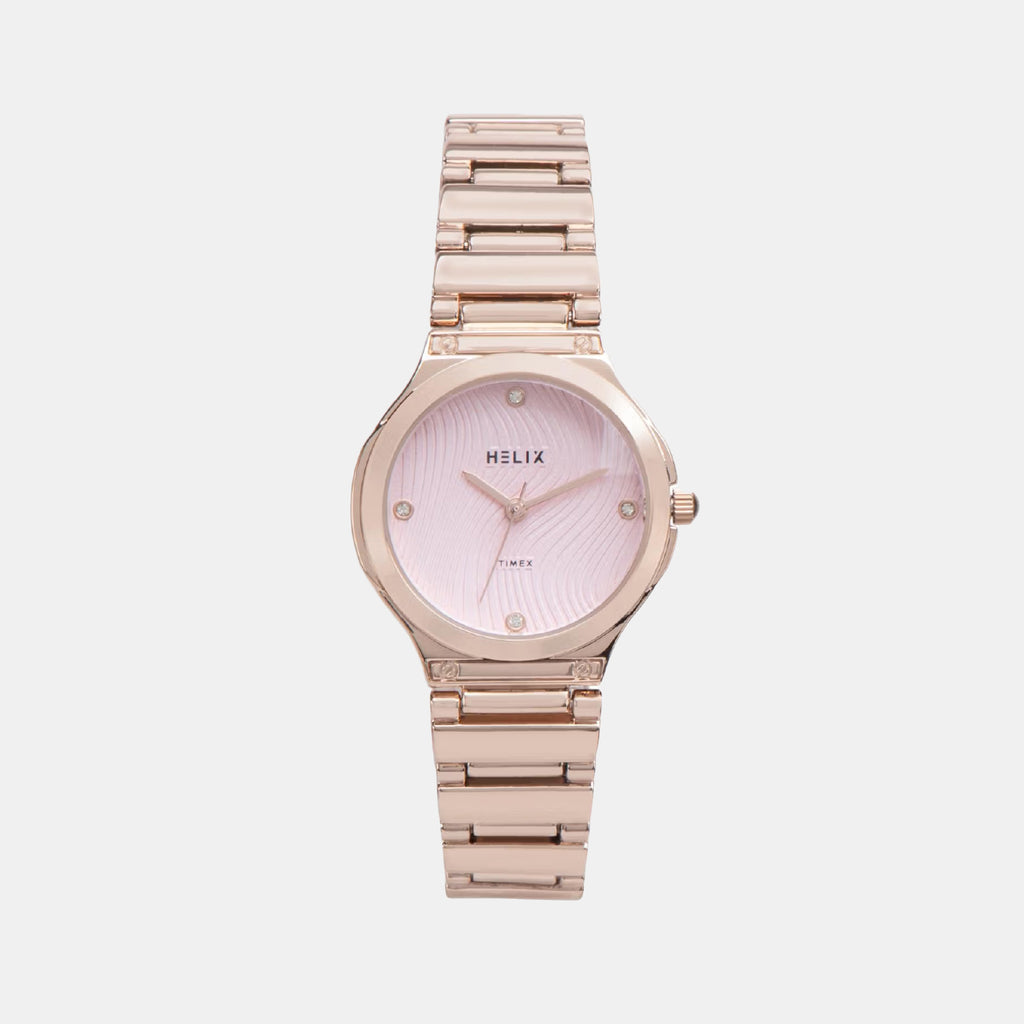 Women Quartz Pink Dial Analog Brass Watch TW066HL01T