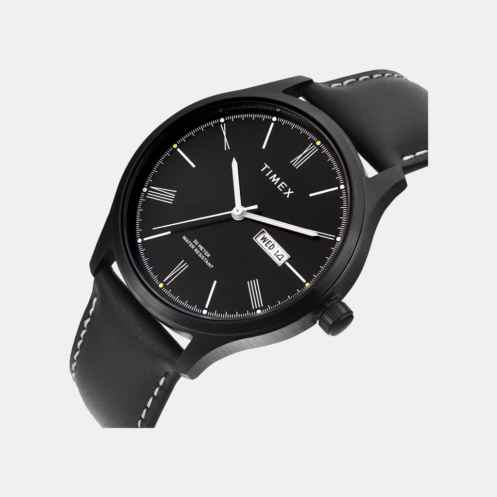 Fashion Men Quartz Dial Analog Leather Watch TW0TG6523