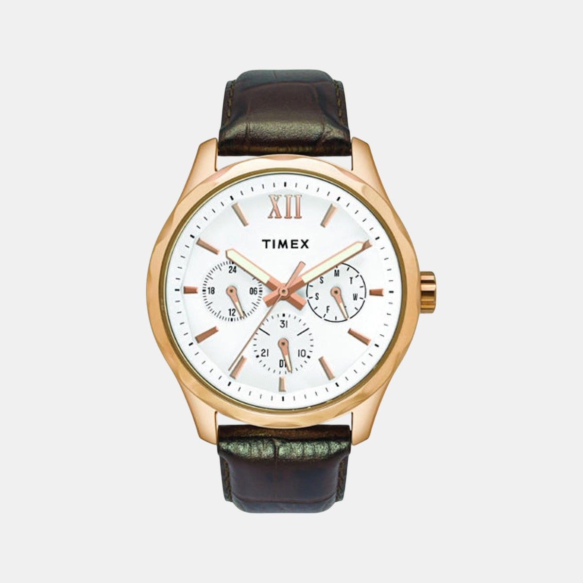 Signio Men Quartz White Dial Multi-Function Leather Watch TW0TG7600