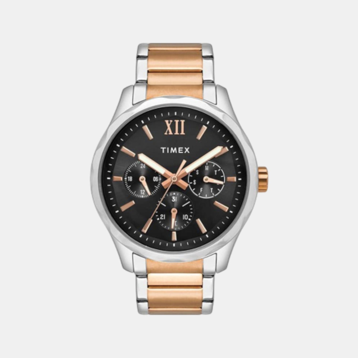 Fashion Men Quartz Black Dial Chronograph Stainless Steel Watch TW0TG7617