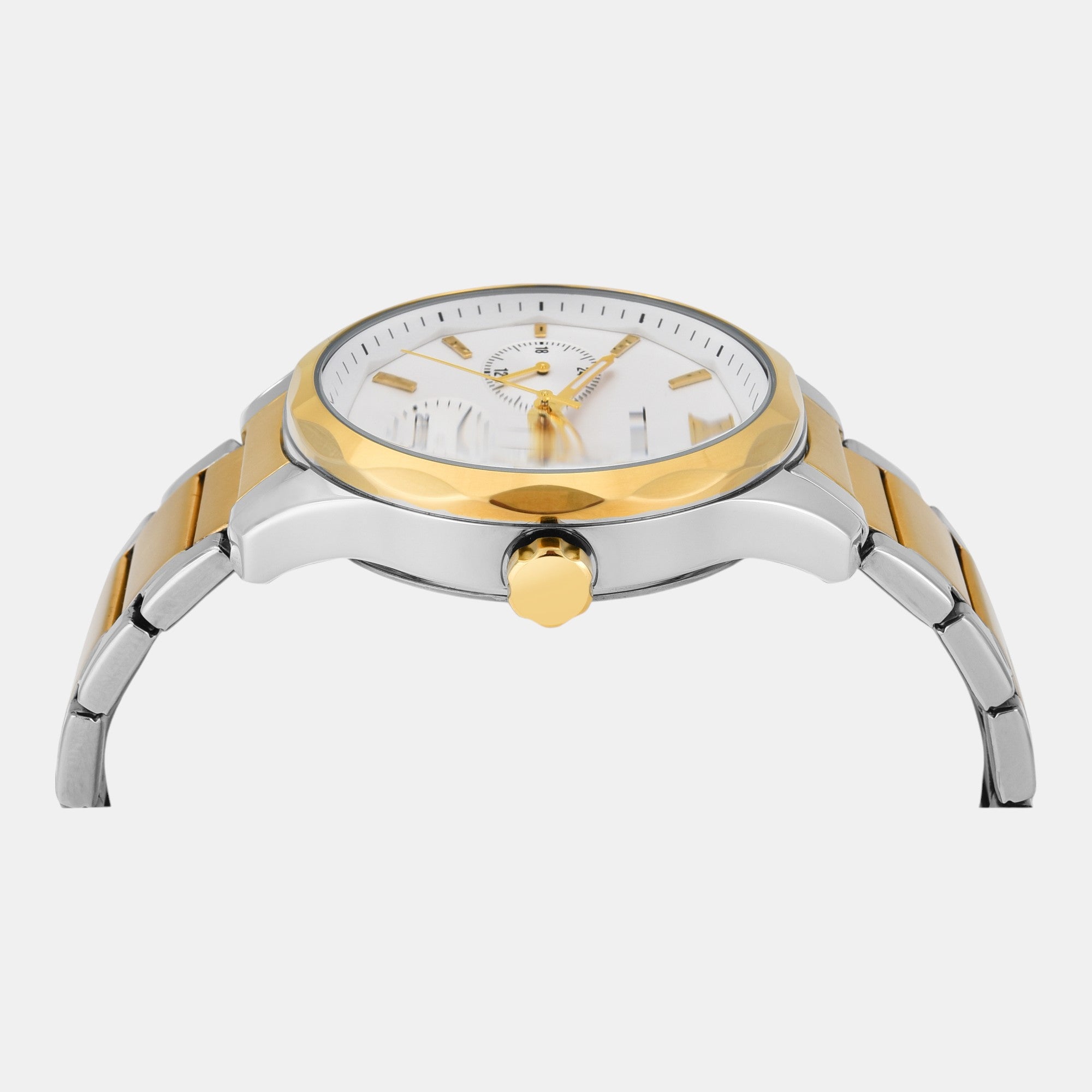 Fashion Men Quartz White Dial Multi-Function Stainless Steel Watch TW0TG7624