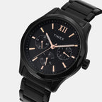 Fashion Men Quartz Black Dial Multi-Function Stainless Steel Watch TW0TG7625