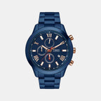 Fashion Men Quartz Blue Dial Multi-Function Stainless Steel Watch TW0TG7626