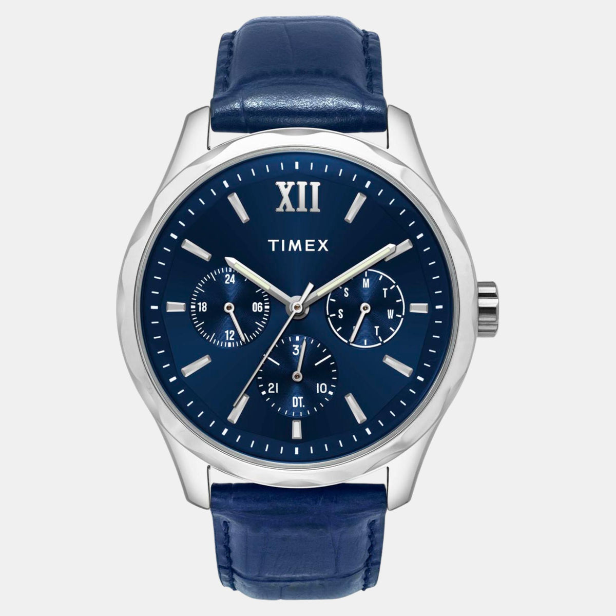 Signio Men Quartz Blue Dial Multi-Function Leather Watch TW0TG7632