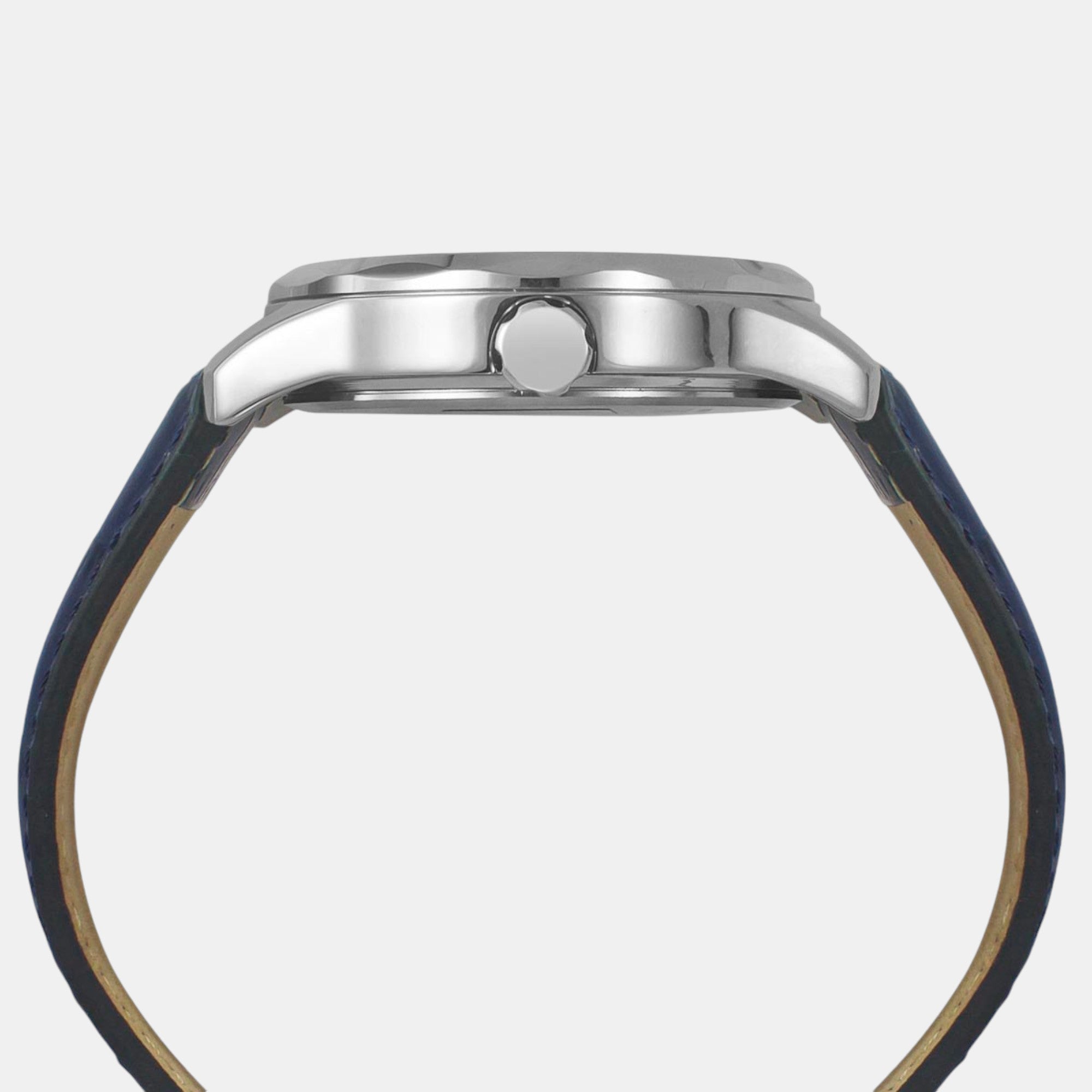 Fashion Men Quartz Blue Dial Multi-Function Leather Watch TW0TG7632