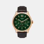 Signio Men Quartz Green Dial Multi-Function Leather Watch TW0TG7634