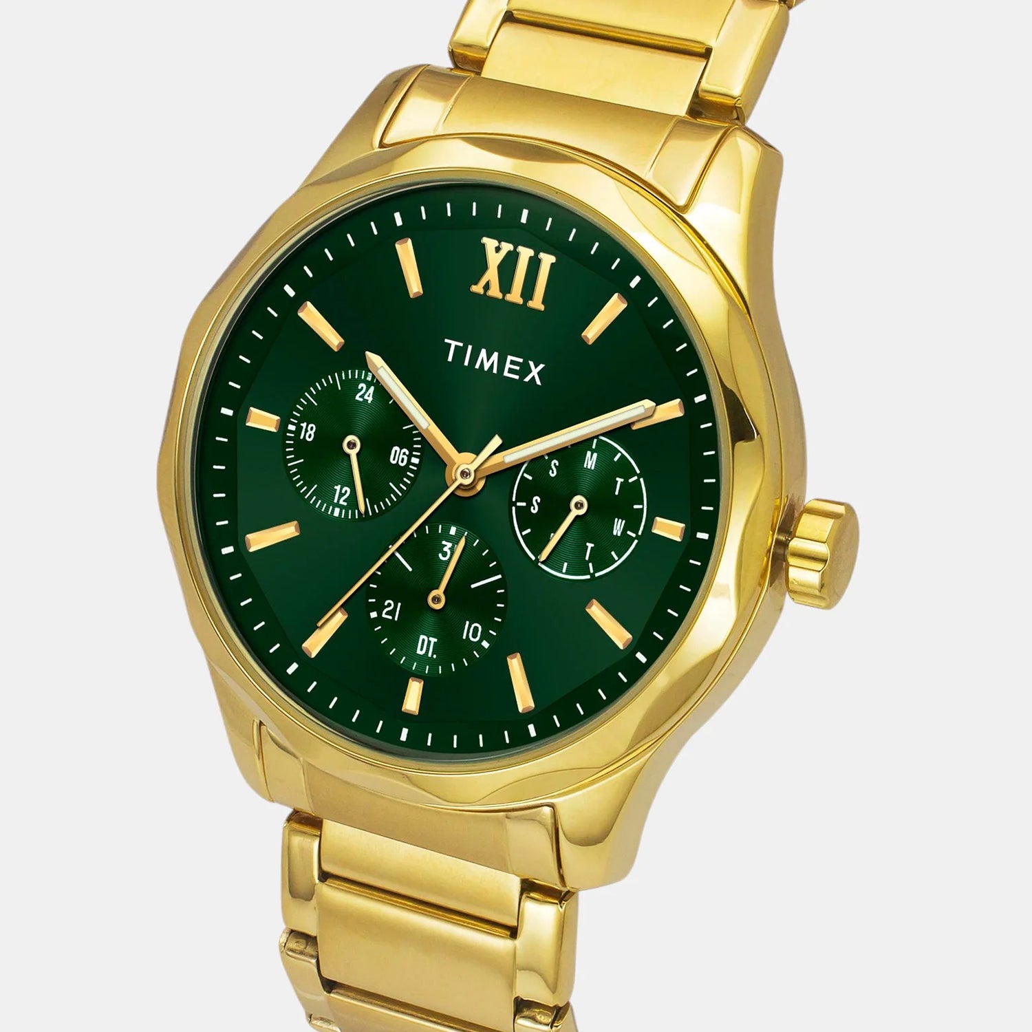Signio Men Quartz Green Dial Multi-Function Stainless Steel Watch TW0TG7635