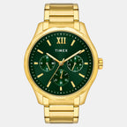 Fashion Men Quartz Green Dial Multi-Function Stainless Steel Watch TW0TG7635