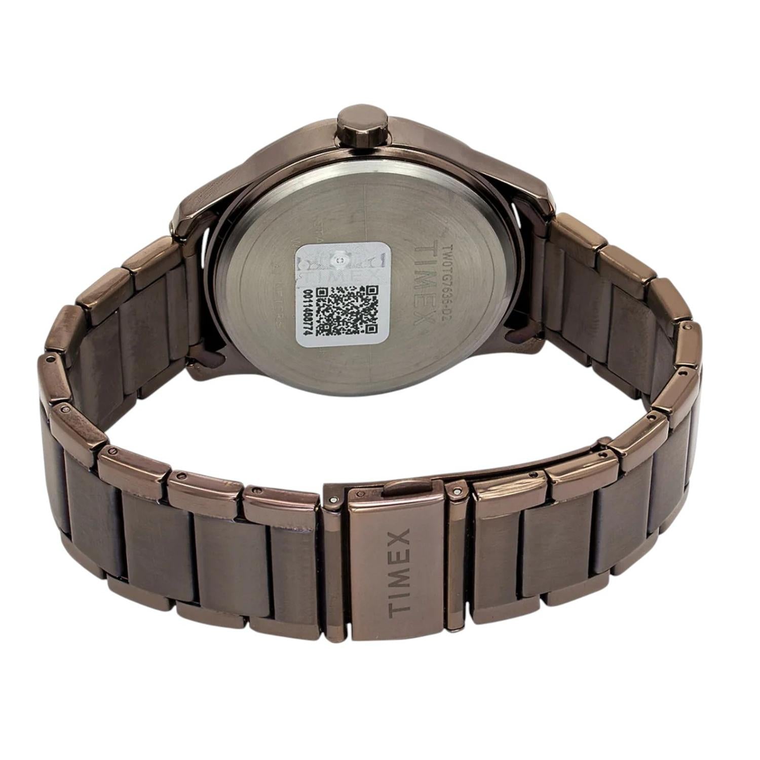 Fashion Men Quartz Brown Dial Multi-Function Stainless Steel Watch TW0TG7636