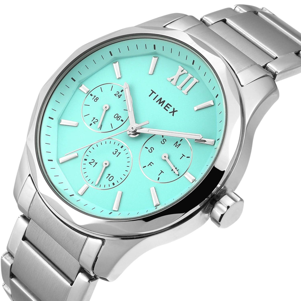 Fashion Men Quartz Tiffany Blue Dial Multi-Function Stainless Steel Watch TW0TG7639