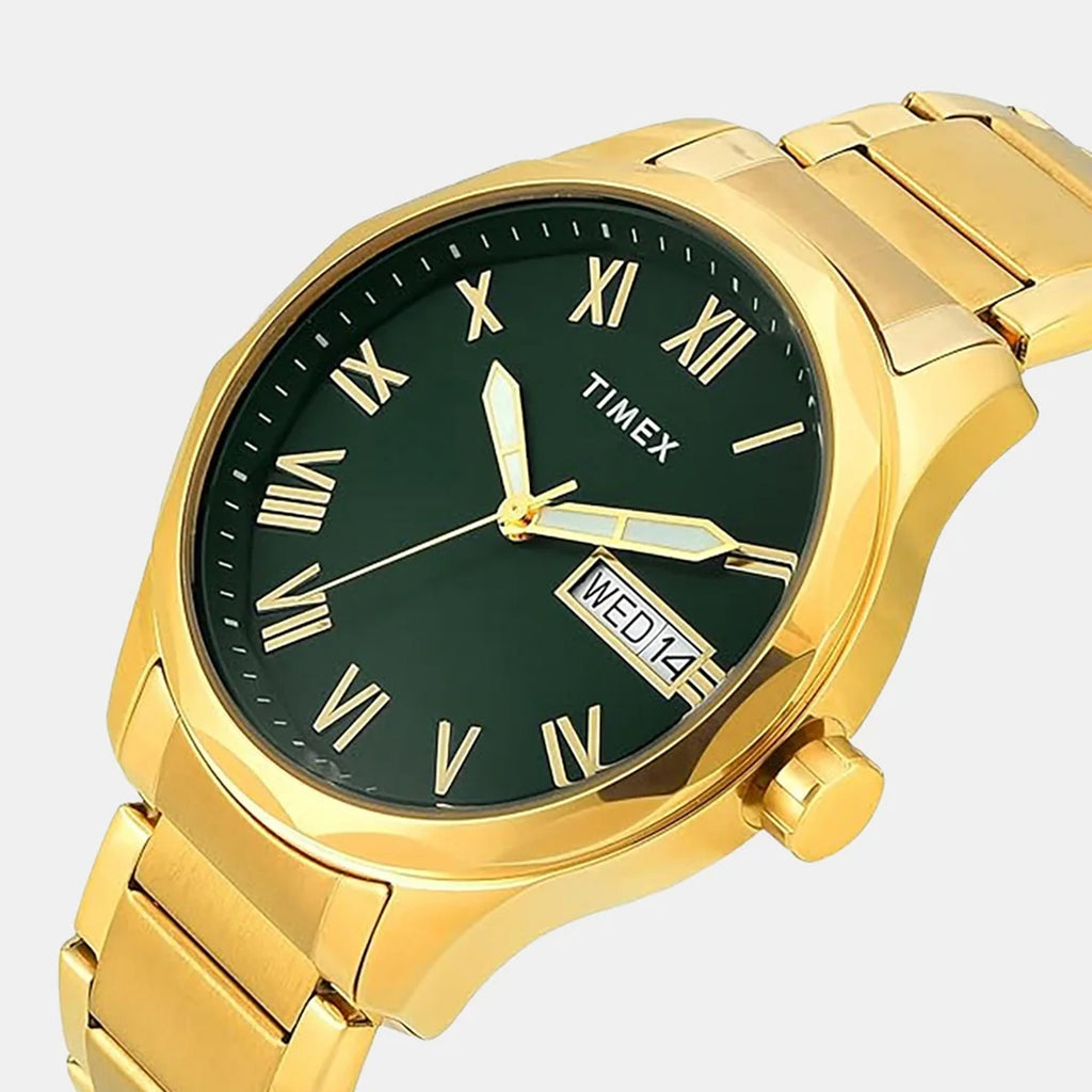 Signio Men Quartz Green Dial Analog Stainless Steel Watch TW0TG7640