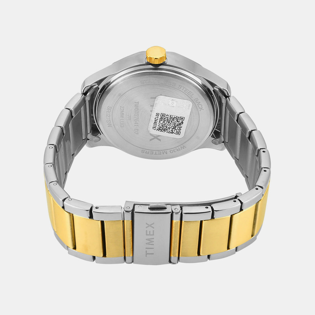 Fashion Men Quartz Green Dial Analog Stainless Steel Watch TW0TG7641