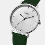 Trendline Men Quartz Silver Dial Analog Leather Watch TW0TG8013