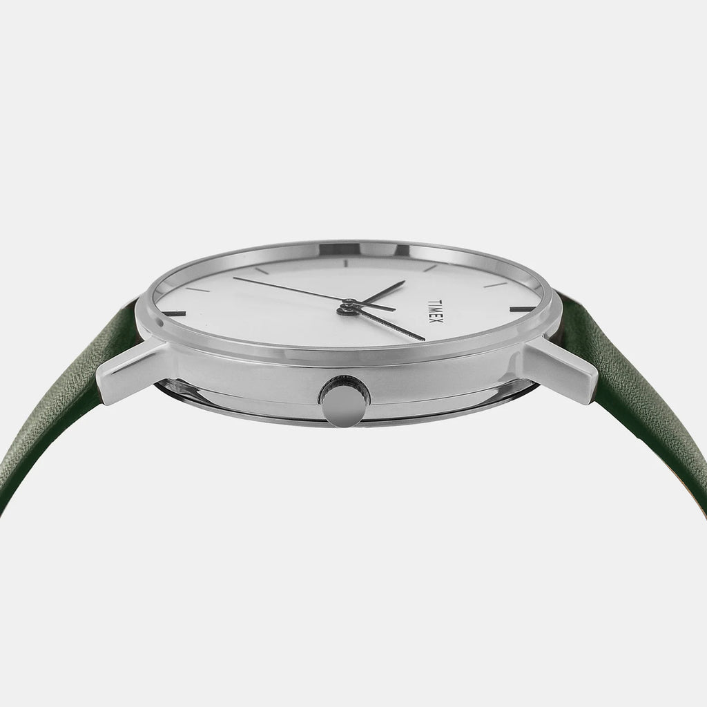 Trendline Men Quartz Silver Dial Analog Leather Watch TW0TG8013