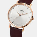 Trendline Men Quartz Silver Dial Analog Leather Watch TW0TG8014