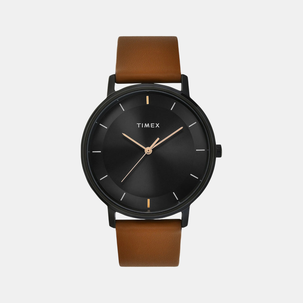 Classics Men Quartz Black Dial Analog Leather Watch TW0TG8016