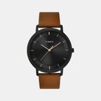 Classics Men Quartz Black Dial Analog Leather Watch TW0TG8016