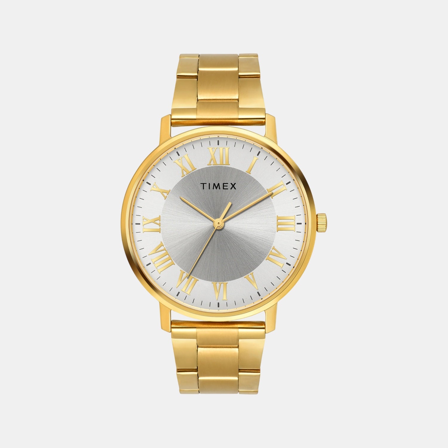 Fashion Men Quartz Silver Dial Analog Stainless Steel Watch TW0TG8023