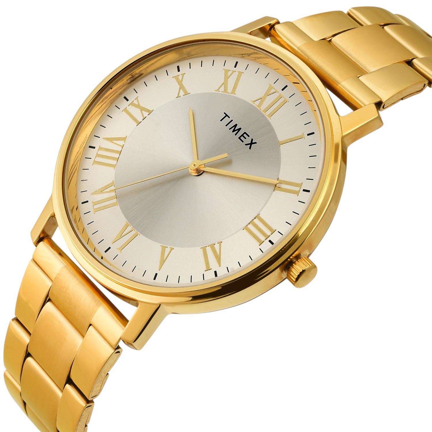 Fashion Men Quartz Silver Dial Analog Stainless Steel Watch TW0TG8023