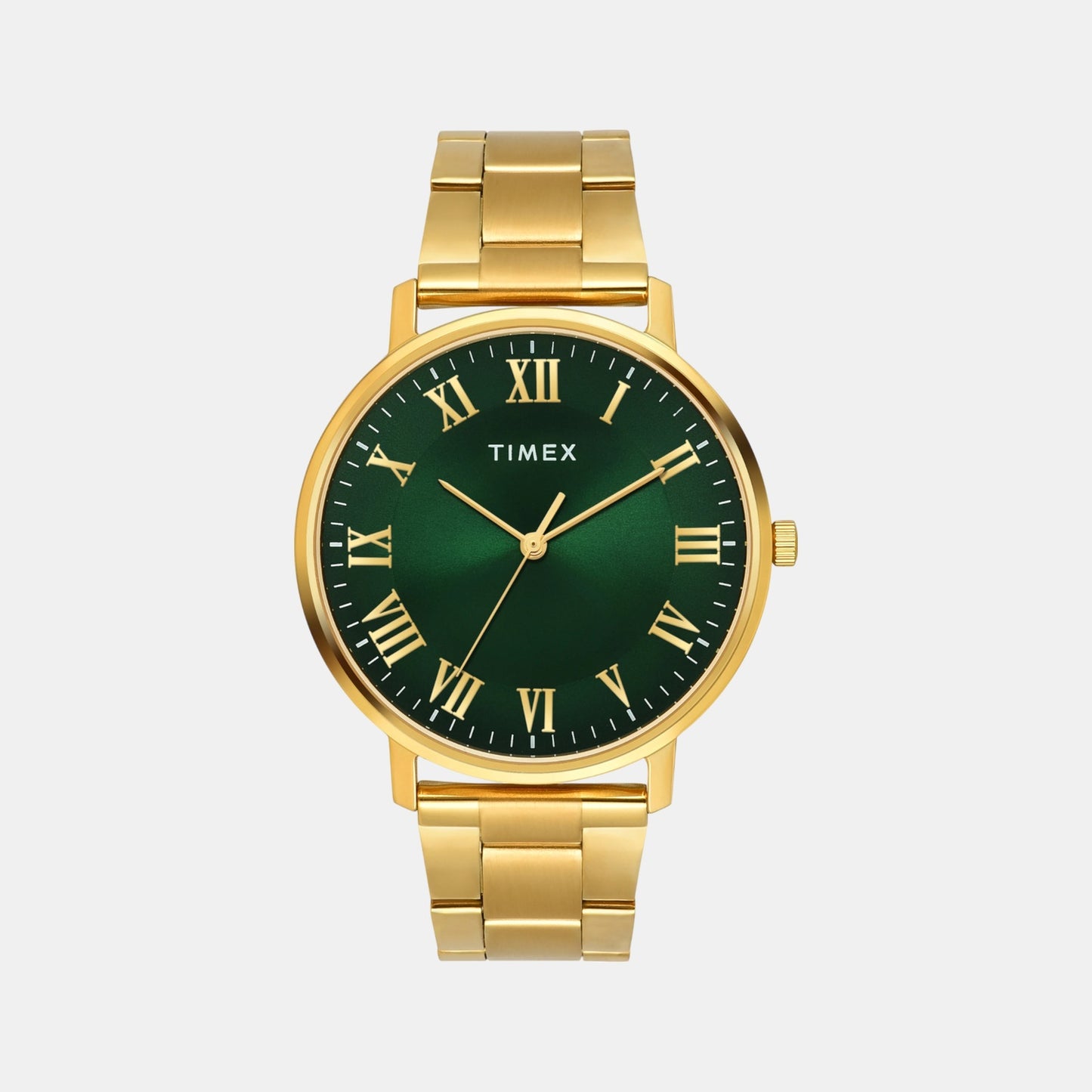 Fashion Men Quartz Green Dial Analog Stainless Steel Watch TW0TG8024