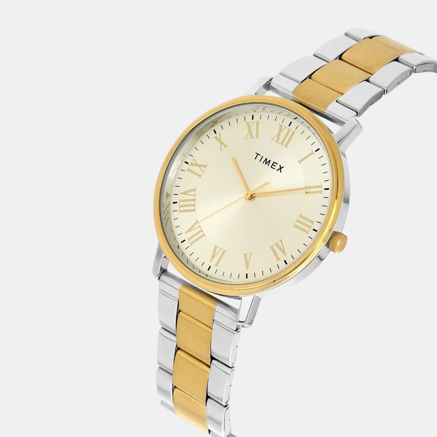 Fashion Men Quartz Champagne Dial Analog Stainless Steel Watch TW0TG8025