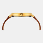 Fashion Men Quartz Silver Dial Analog Leather Watch TW0TG8026