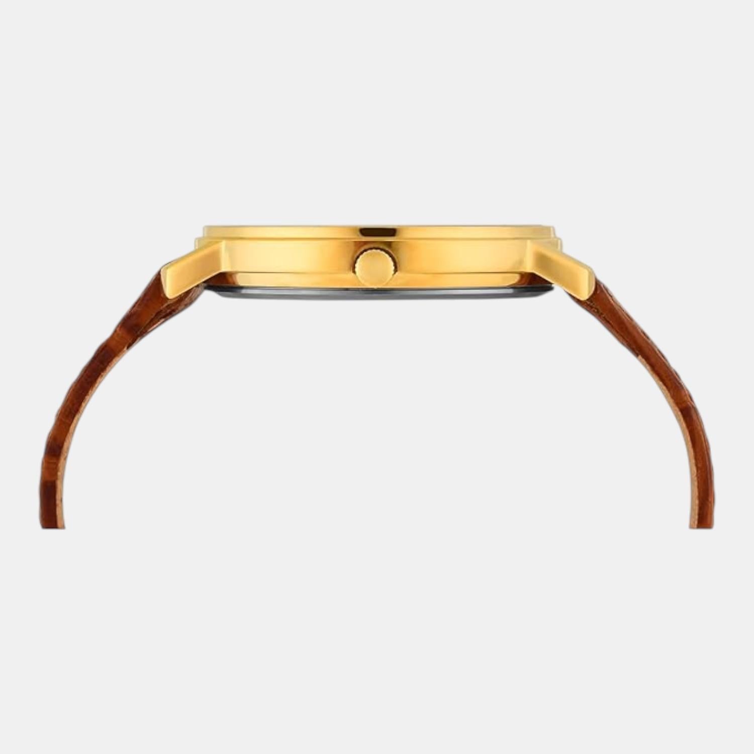 Fashion Men Quartz Silver Dial Analog Leather Watch TW0TG8026