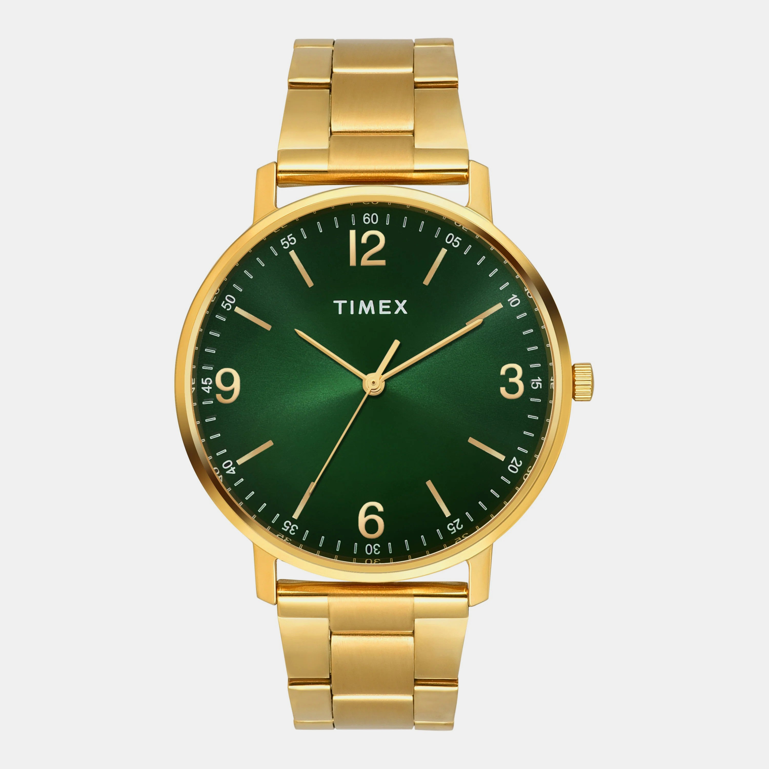 Fashion Men Quartz Green Dial Analog Stainless Steel Watch TW0TG8027