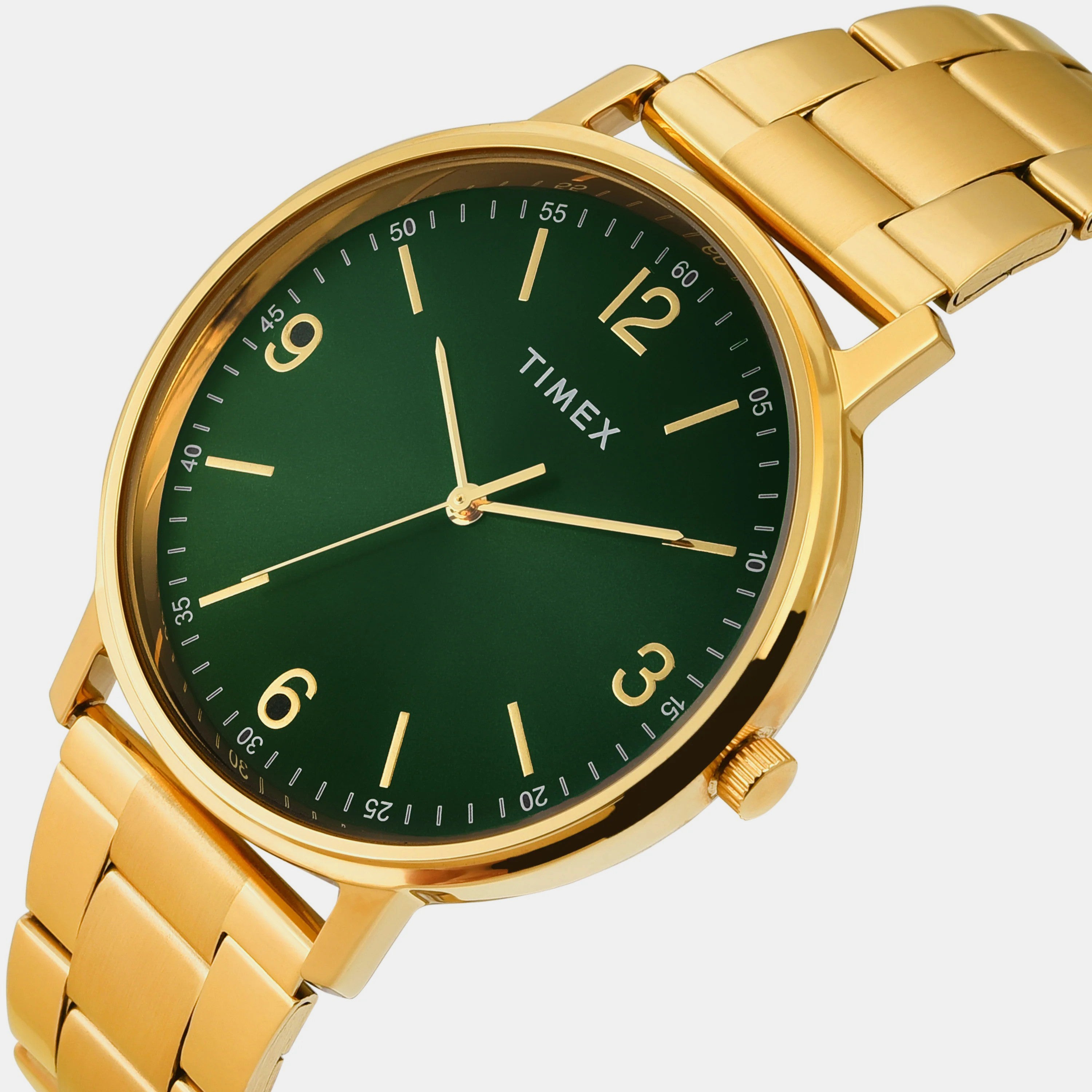 Fashion Men Quartz Green Dial Analog Stainless Steel Watch TW0TG8027