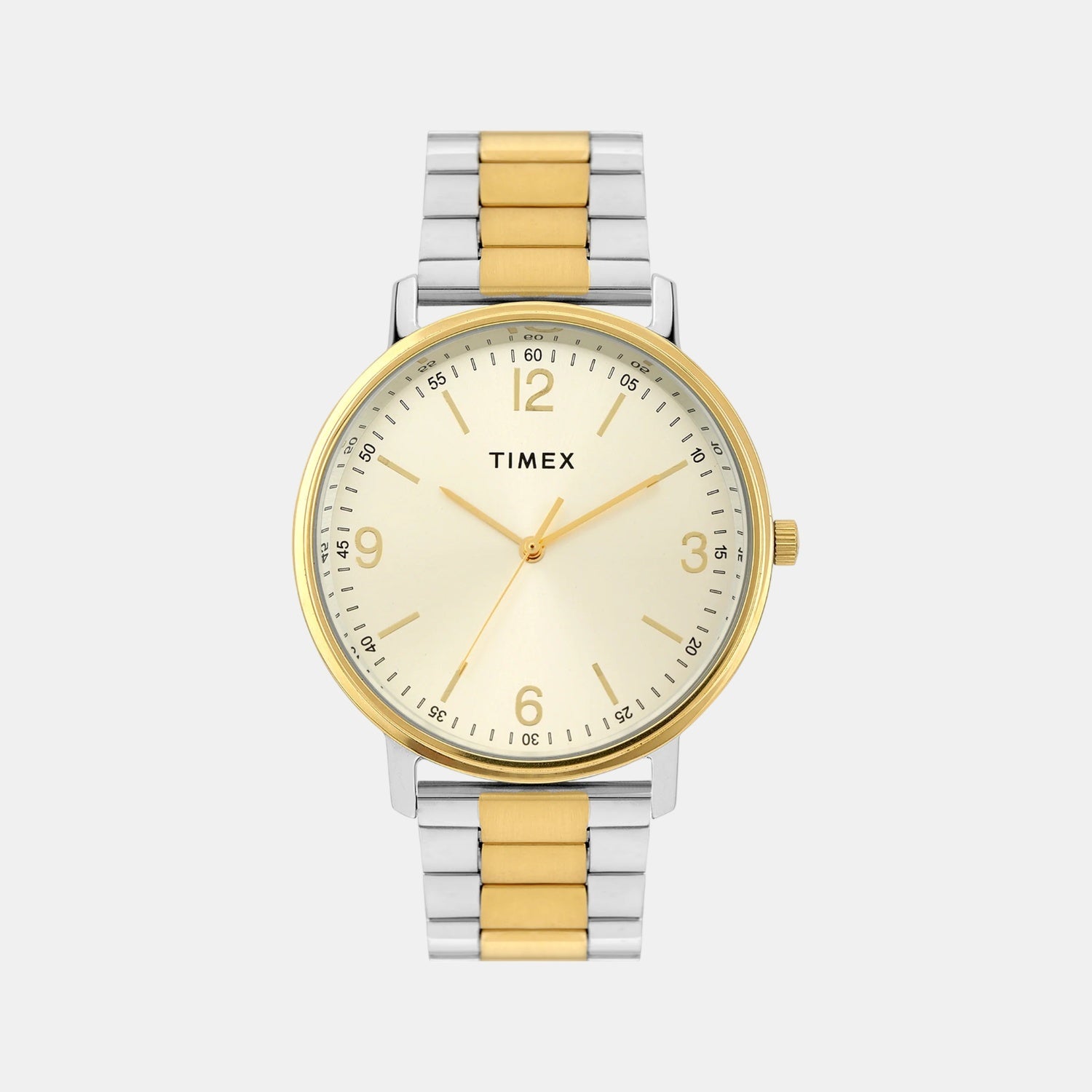 Fashion Men Quartz Champagne Dial Analog Stainless Steel Watch TW0TG8028