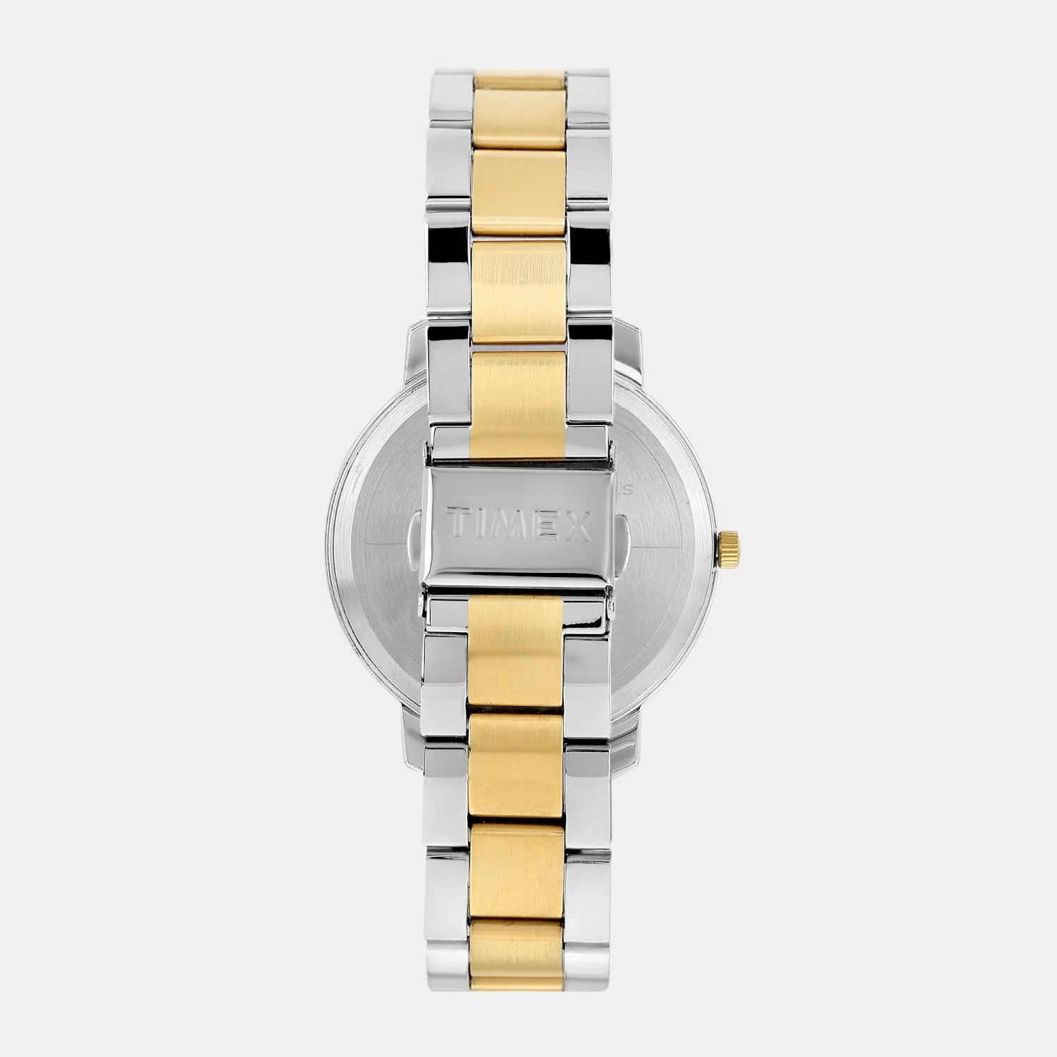 Fashion Men Quartz Champagne Dial Analog Stainless Steel Watch TW0TG8028