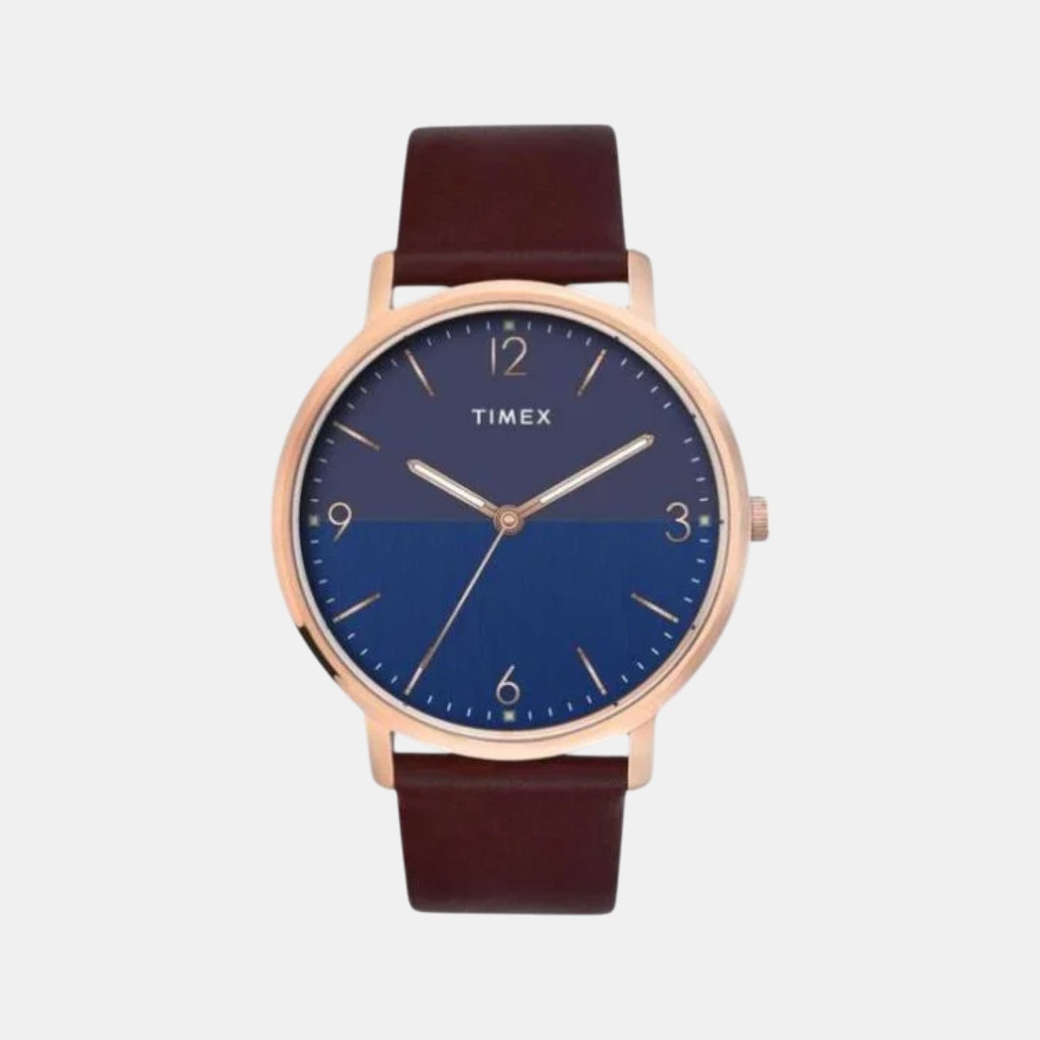 Fashion Men Quartz Blue Dial Analog Leather Watch TW0TG8030