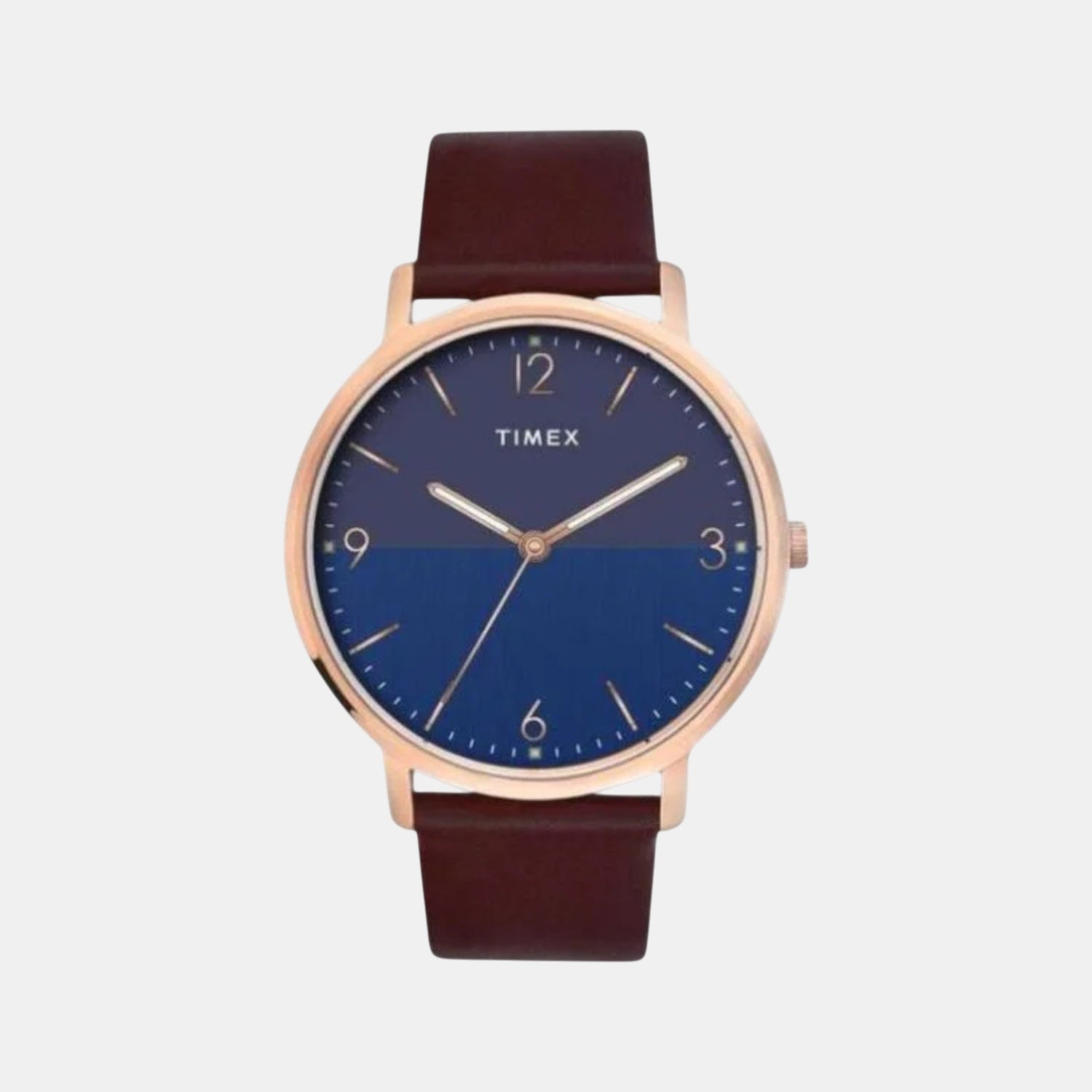 Fashion Men Quartz Blue Dial Analog Leather Watch TW0TG8030