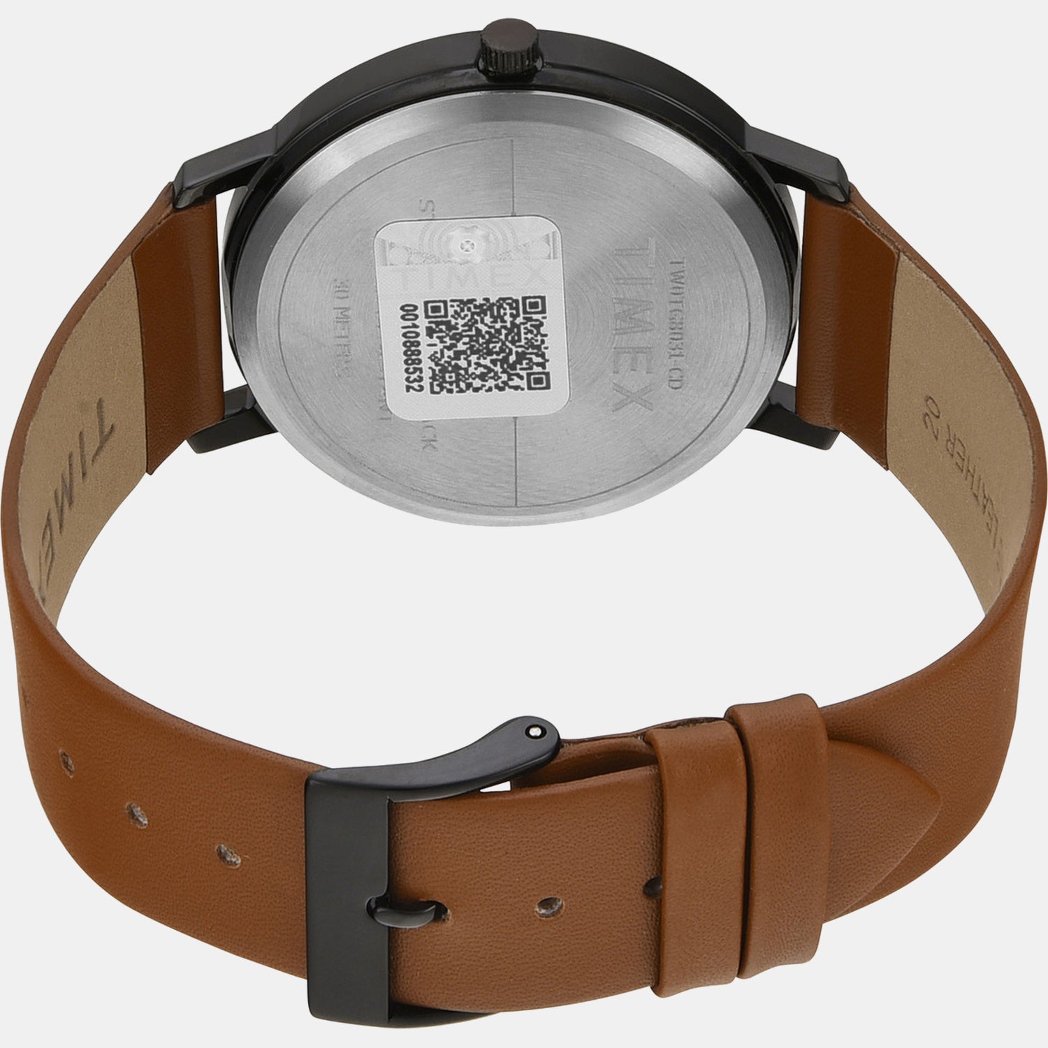 Fashion Men Quartz Black Dial Analog Leather Watch TW0TG8031