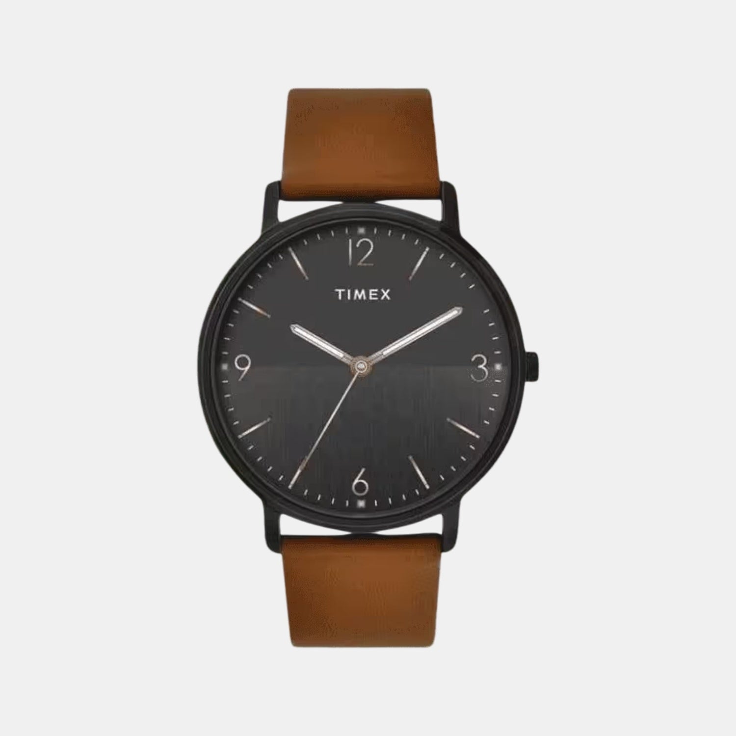 Fashion Men Quartz Black Dial Analog Leather Watch TW0TG8031