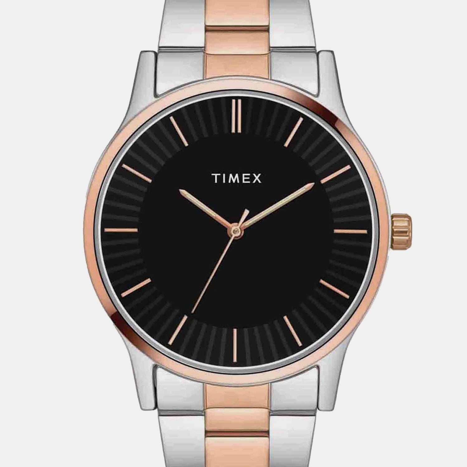 Fashion Men Quartz Black Dial Analog Stainless Steel Watch TW0TG8305