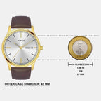 Classics Unisex Quartz White Dial Analog Leather Watch TW0TG8311