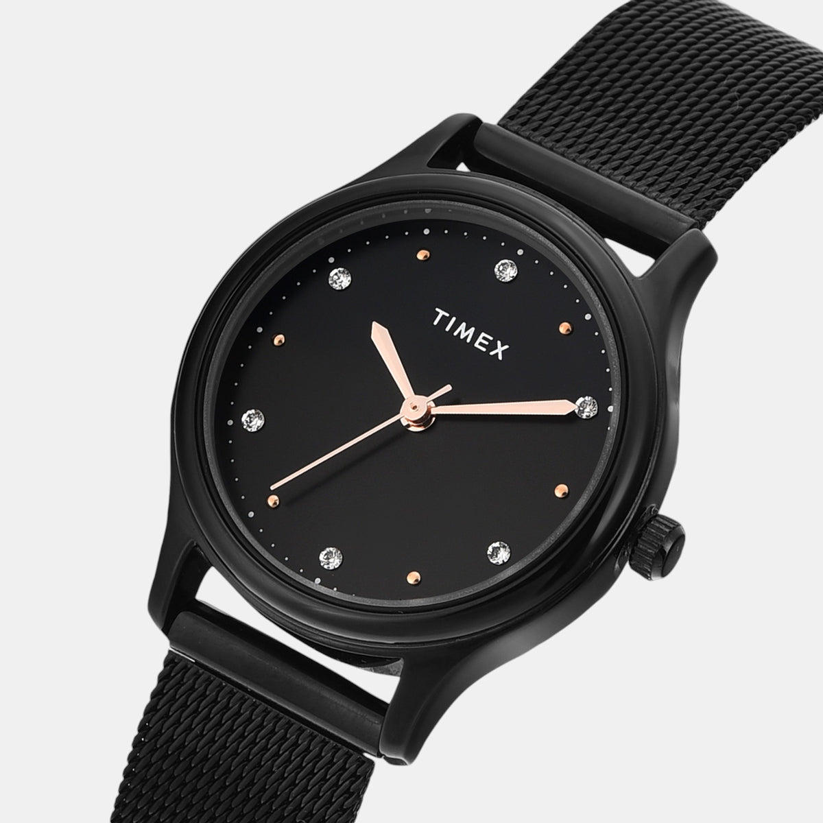 Trendline Women Quartz Black Dial Analog Mesh Watch TW0TL8716