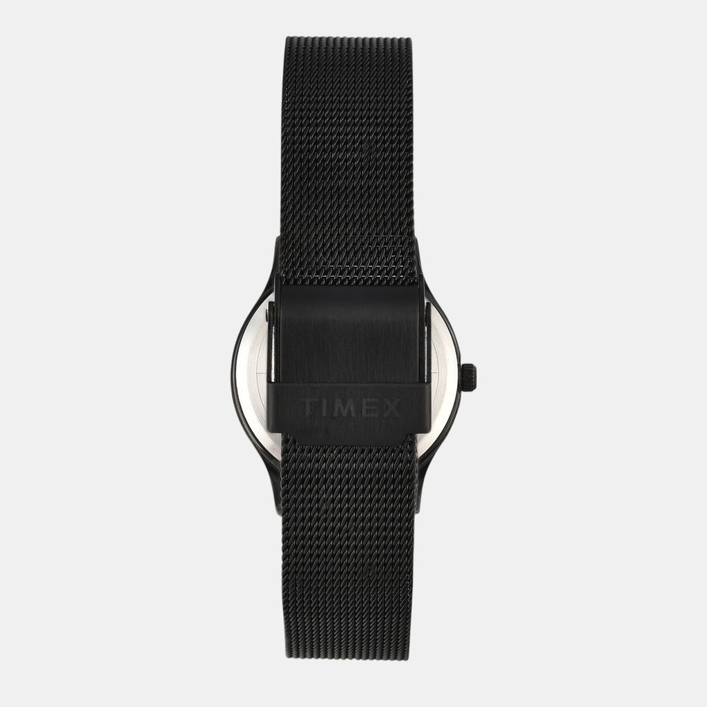 Fashion Women Quartz Black Dial Analog Stainless Steel Watch TW0TL8716