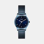 Fashion Women Quartz Blue Dial Analog Stainless Steel Watch TW0TL8717