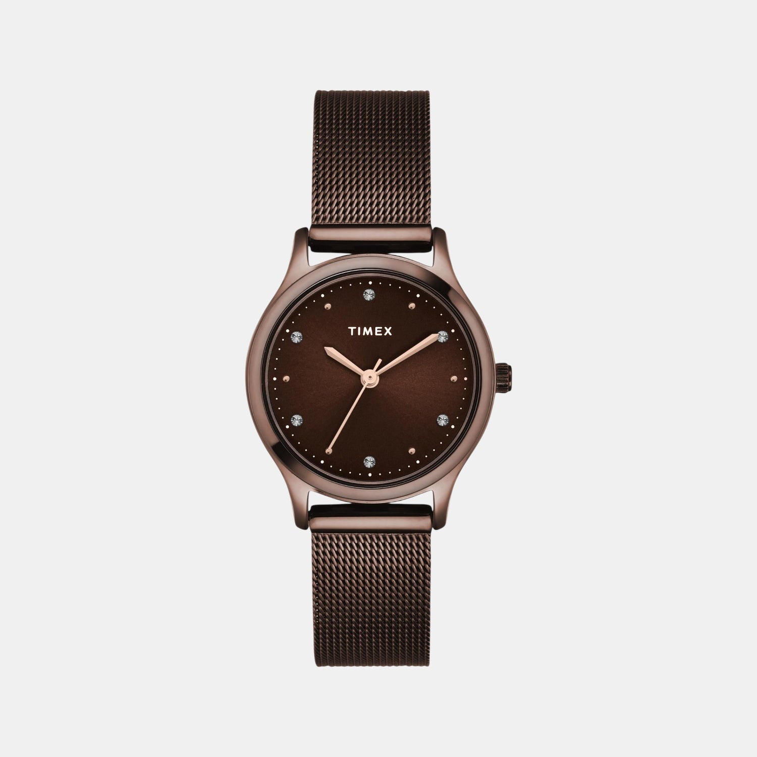 Fashion Women Quartz Brown Dial Analog Mesh Watch TW0TL8718